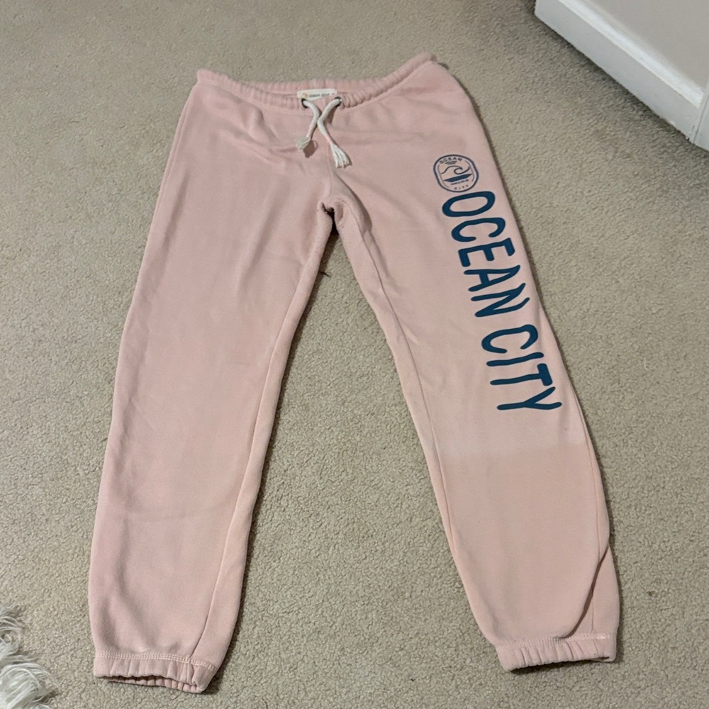 Ocean Drive Kids Light Pink Joggers with Blue Logo
